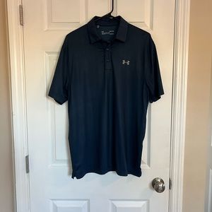 Men’s navy blue Under Armour golf shirt, size medium